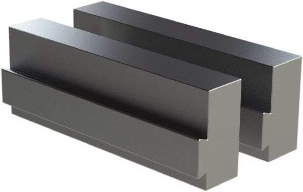 CarveSmart - 1" Wide x 2-1/4" High x 1" Thick, Flat/No Step Vise Jaw - Soft, Aluminum, Fixed Jaw, Compatible with 6" Vises - Apex Tool & Supply