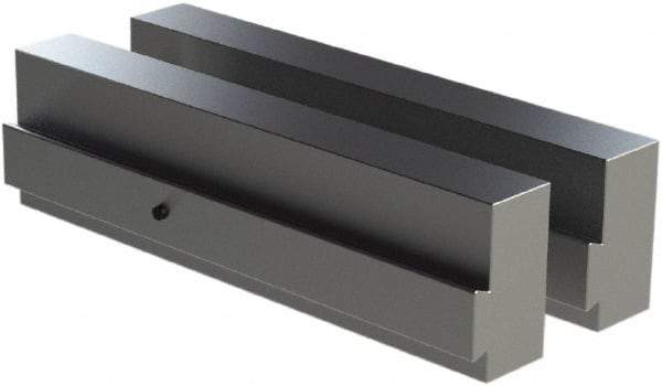 CarveSmart - 1" Wide x 2-1/4" High x 1" Thick, Flat/No Step Vise Jaw - Soft, Aluminum, Fixed Jaw, Compatible with 6" Vises - Apex Tool & Supply