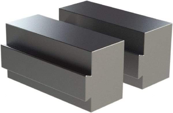 CarveSmart - 1-1/2" Wide x 2" High x 1-1/2" Thick, Flat/No Step Vise Jaw - Soft, Aluminum, Fixed Jaw, Compatible with 6" Vises - Apex Tool & Supply