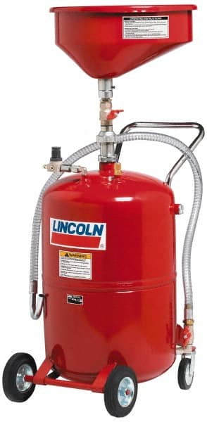 Lincoln - Oil Drain Containers Type: Pressurized Evacuation Drain w/Casters Container Size: 20 Gal. - Apex Tool & Supply