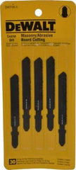 DeWALT - 3" Long, Carbide Grit Jig Saw Blade - Continuous Edge, 0.3" Wide x 0.06" Thick, T-Shank - Apex Tool & Supply