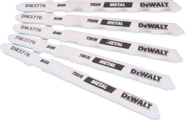 DeWALT - 3" Long, 24 Teeth per Inch, High Carbon Steel Jig Saw Blade - Toothed Edge, 0.3" Wide x 0.035" Thick, T-Shank - Apex Tool & Supply