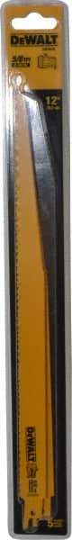 DeWALT - 12" Long, Bi-Metal Reciprocating Saw Blade - Tapered Profile, 5 to 8 TPI, Toothed Edge, Universal Shank - Apex Tool & Supply