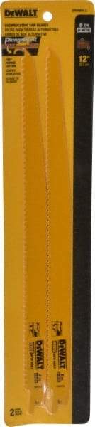 DeWALT - 12" Long, Bi-Metal Reciprocating Saw Blade - Tapered Profile, 6 TPI, Toothed Edge, Universal Shank - Apex Tool & Supply