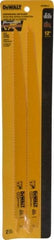 DeWALT - 12" Long, Bi-Metal Reciprocating Saw Blade - Tapered Profile, 6 TPI, Toothed Edge, Universal Shank - Apex Tool & Supply