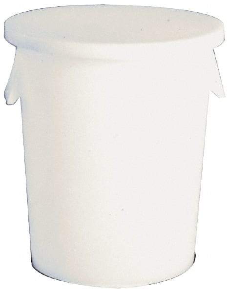 Bayhead Products - 33 Gal Gray Round Trash Can - Polyethylene, 27" High - Apex Tool & Supply