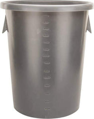 Bayhead Products - 40 Gal Gray Round Trash Can - Polyethylene, 29" High - Apex Tool & Supply