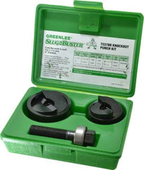 Greenlee - 6 Piece, 2" Punch Hole Diam, Manual Knockout Set - Round Punch, 10 Gage Mild Steel - Apex Tool & Supply