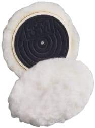 3M - 3" Diam Wool Bonnet Pad - 15/16" Pile, Hook & Loop Attachment - Apex Tool & Supply