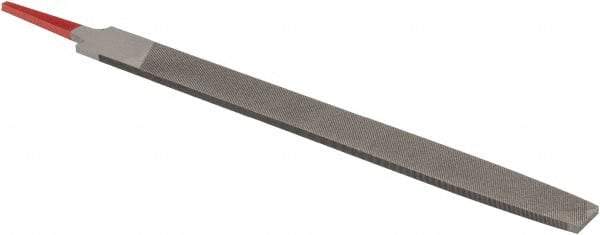 Simonds File - 10" Long, Second Cut, Flat American-Pattern File - Double Cut, Tang - Apex Tool & Supply