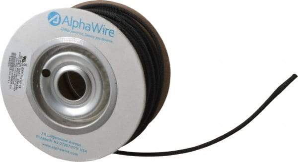Alpha Wire - 6.35mm ID, Black PET Expandable Cable Sleeve - 100' Coil Length, -103 to 257°F - Apex Tool & Supply