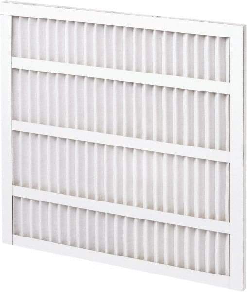 Made in USA - 12" Noml Height x 12" Noml Width x 1" Noml Depth, 35% Capture Efficiency, Wireless Pleated Air Filter - MERV 8, Synthetic, Integrated Clay Coated Paper Board Frame, 300 Max FPM, 300 CFM, For Any Unit - Apex Tool & Supply