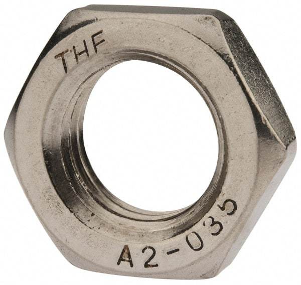 Value Collection - M24x3.00 Metric Coarse Stainless Steel Right Hand Hex Jam Nut - 36mm Across Flats, 12mm High, Uncoated - Apex Tool & Supply