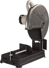 Porter-Cable - 14" Blade Diam, 1" Arbor Hole, Straight Chop & Cutoff Saw - 1 Phase, 3,800 RPM, 4 hp, 120 Volts, 4-1/2" in Solids at 90°, 4-7/8" in Pipe at 90°, 3-13/16" in Solids at 45°, 4-1/2" in Pipe at 45° - Apex Tool & Supply
