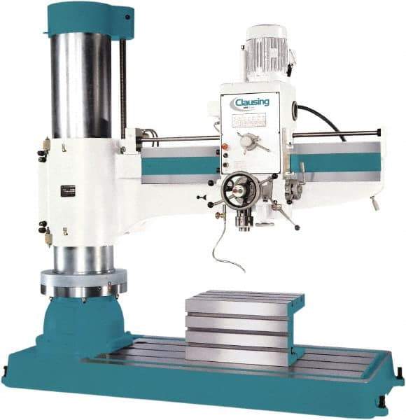 Clausing - 78.7" Swing, Geared Head Radial Arm Drill Press - 12 Speed, 7-1/2 hp, Three Phase - Apex Tool & Supply