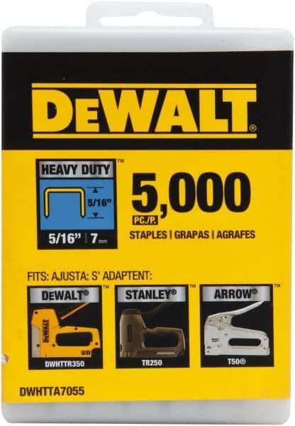 DeWALT - 1/2" Wide Steel Heavy Duty Staples - 15/32" Leg Length - Apex Tool & Supply