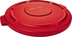 Rubbermaid - Round Lid for Use with 55 Gal Round Trash Cans - Red, Polyethylene, For Brute Trash Cans - Apex Tool & Supply