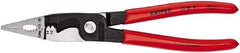 Knipex - 12 AWG to 14 AWG Stripping, 20 AWG Crimping, 19/32" Cutting Capacity Wire Stripper/Crimper - 8" OAL, Plastic Dipped Handle - Apex Tool & Supply