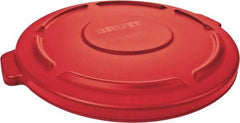 Rubbermaid - Round Lid for Use with 20 Gal Round Trash Cans - Red, Polyethylene, For Brute Trash Cans - Apex Tool & Supply