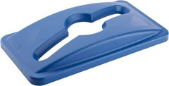 Rubbermaid - Rectangle Lid for Use with 23 Gal Rectangular Recycle Containers - Blue, Polyethylene, For Slim Jim Trash Cans - Apex Tool & Supply