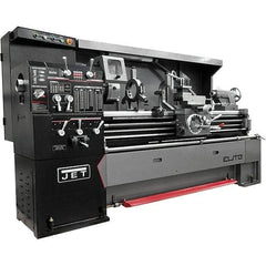 Jet - 17" Swing, 40" Between Centers, 230/460 Volt, Triple Phase Engine Lathe - 5MT Taper, 7-1/2 hp, 36 to 1,800 RPM, 3-1/8" Bore Diam, 44" Deep x 68" High x 94" Long - Apex Tool & Supply
