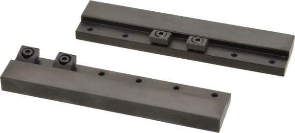 Mitee-Bite - 2 Piece, 5-3/4 x 1-1/4" Magnetic Chuck Gripping Rails - 0.58" High, Carbon Steel, Black Oxide Finish - Apex Tool & Supply