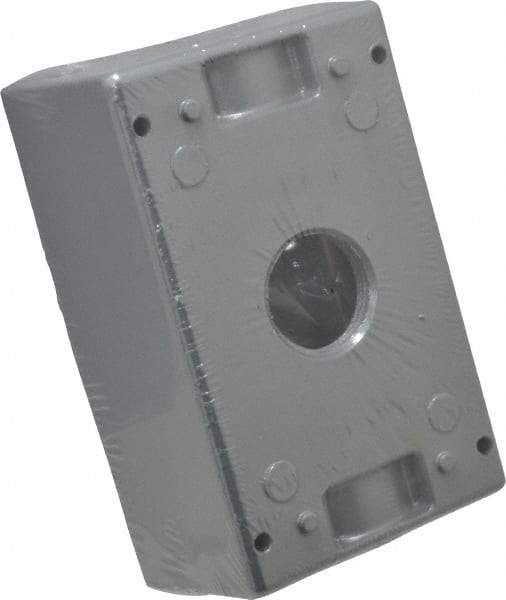 Thomas & Betts - 1 Gang, (3) 3/4" Knockouts, Aluminum Rectangle Outlet Box - 4-1/2" Overall Height x 2-1/2" Overall Width x 2" Overall Depth, Weather Resistant - Apex Tool & Supply
