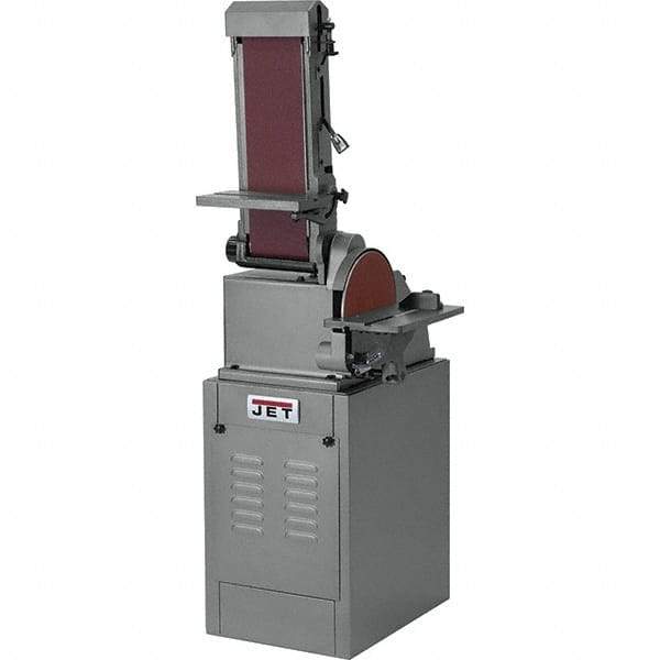 Jet - 48 Inch Long x 6 Inch Wide Belt, 10 Inch Diameter, Vertical Combination Sanding Machine - 1,650 Ft./min Belt Speed, 1 HP, Single Phase - Apex Tool & Supply