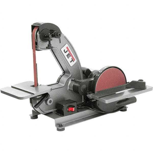 Jet - 42 Inch Long x 1 Inch Wide Belt, 8 Inch Diameter, Vertical Combination Sanding Machine - 3,000 Ft./min Belt Speed, 1/3 HP, Single Phase - Apex Tool & Supply