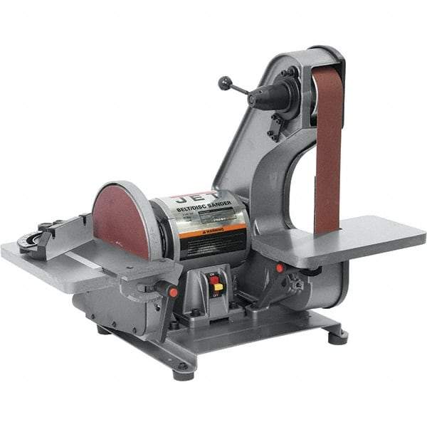 Jet - 42 Inch Long x 2 Inch Wide Belt, 8 Inch Diameter, Horizontal and Vertical Combination Sanding Machine - 3,100 Ft./min Belt Speed, 3/4 HP, Single Phase - Apex Tool & Supply