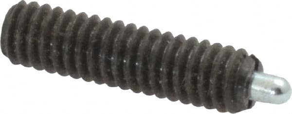 Vlier - 8-32, 5/8" Thread Length, 3/32" Plunger Projection, Steel Threaded Spring Plunger - Apex Tool & Supply