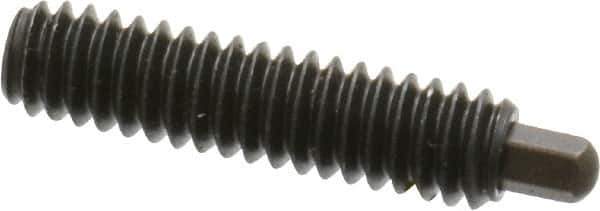 Vlier - 1/4-20, 1" Thread Length, 3/16" Plunger Projection, Steel Threaded Spring Plunger - 1/8 (Hex)" Max Plunger Diam, 1" Plunger Length, 1 Lb Init End Force, 4 Lb Final End Force, 1/8" Hex - Apex Tool & Supply