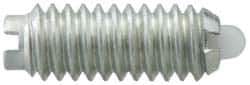 Vlier - 8-32, 7/16" Thread Length, 0.052" Plunger Projection, Steel Threaded Spring Plunger - 0.07" Max Plunger Diam, 0.437" Plunger Length, 1.5 Lb Init End Force, 4.75 Lb Final End Force - Apex Tool & Supply