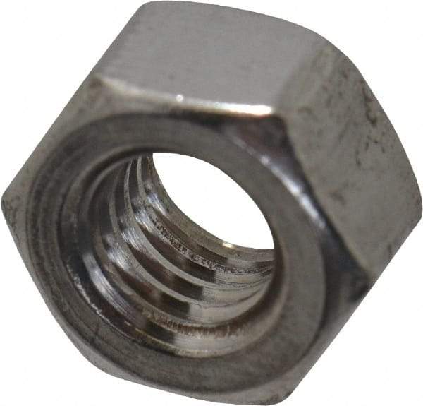 Value Collection - M6x1.00 Metric Coarse Stainless Steel Right Hand Heavy Hex Nut - 10mm Across Flats, 6mm High, Uncoated - Apex Tool & Supply