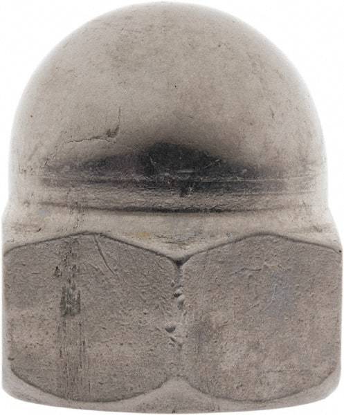 Value Collection - M12x1.75 Metric Coarse, 19mm Width Across Flats, Uncoated, Stainless Steel Acorn Nut - 22mm Overall Height, Austenitic A2, DIN 1587 - Apex Tool & Supply