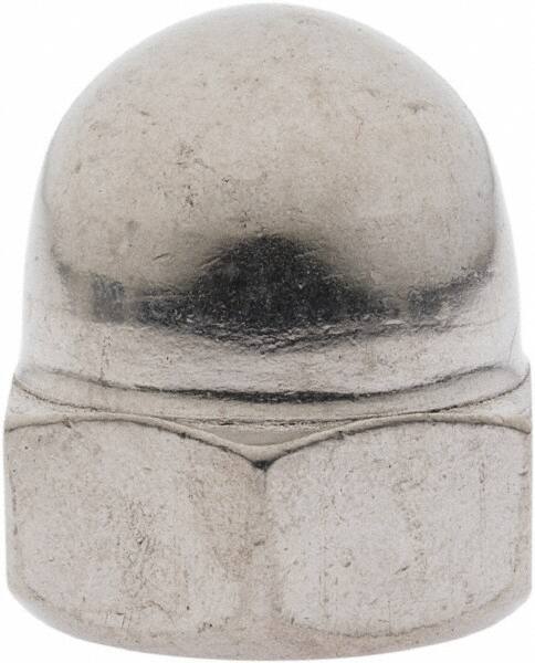 Value Collection - M16x2 Metric Coarse, 24mm Width Across Flats, Uncoated, Stainless Steel Acorn Nut - 28mm Overall Height, Austenitic A2, DIN 1587 - Apex Tool & Supply