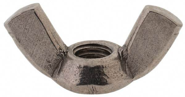Value Collection - M6x1.00 Metric Coarse, Stainless Steel Standard Wing Nut - Grade 18-8, Austenitic Grade A2, 33mm Wing Span, 17mm Wing Span - Apex Tool & Supply