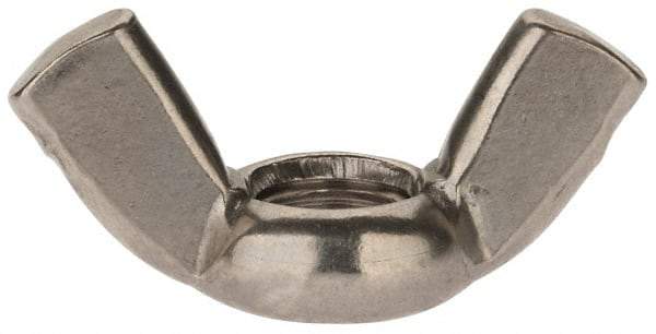 Value Collection - M12x1.75 Metric Coarse, Stainless Steel Standard Wing Nut - Grade 18-8, Austenitic Grade A2, 65mm Wing Span, 33.5mm Wing Span - Apex Tool & Supply