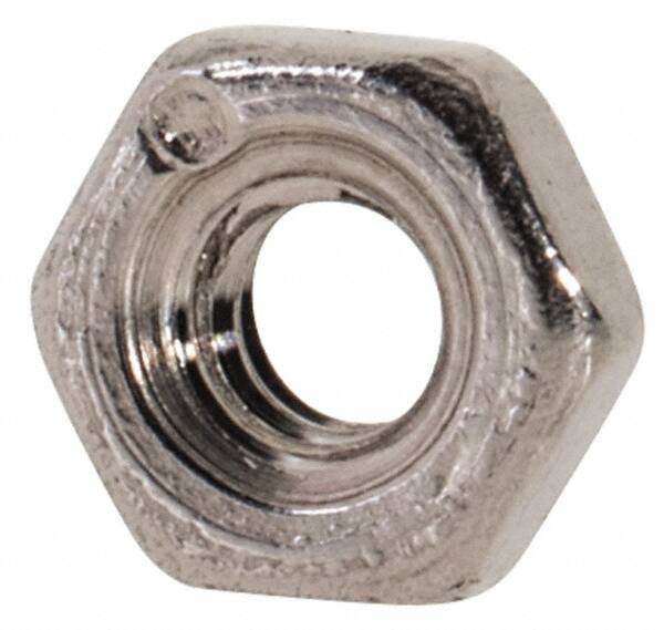 Value Collection - M2x0.40 Metric Coarse Stainless Steel Right Hand Hex Nut - 4mm Across Flats, 1.6mm High, Uncoated - Apex Tool & Supply