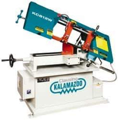 Clausing - 7 x 14" Max Capacity, Manual Step Pulley Horizontal Bandsaw - 59, 96, 155 & 260 SFPM Blade Speed, 110/220 Volts, 45°, 1 hp, 1 Phase - Apex Tool & Supply