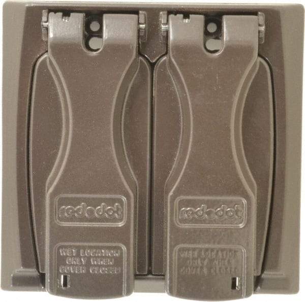 Thomas & Betts - Electrical Outlet Box Zinc Weatherproof Cover - Includes (2) Adapter Plates & Single Receptacle up to 1-9/16" - Apex Tool & Supply