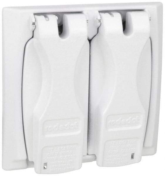 Thomas & Betts - Electrical Outlet Box Zinc Weatherproof Cover - Includes (2) Adapter Plates & Single Receptacle up to 1-9/16" - Apex Tool & Supply