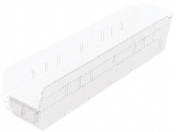 Akro-Mils - 123 Lb. Load Capacity, 17-7/8" Deep, Clear Hopper Shelf Bin - 4" High x 4-1/8" Wide x 17-7/8" Long - Apex Tool & Supply