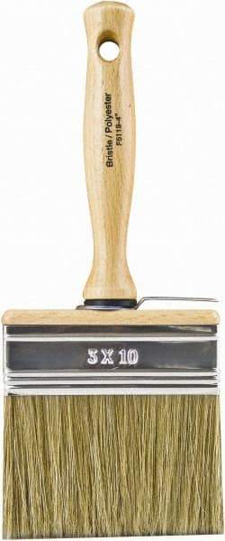 Wooster Brush - 4-3/4" Flat Hog Wall Brush - 2-3/4" Bristle Length, 5.44" Wood Threaded Wood Handle - Apex Tool & Supply