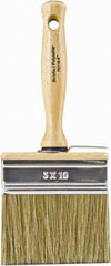 Wooster Brush - 4" Flat Hog/Polyester Stainer Brush - 2-9/16" Bristle Length, 5.44" Wood Threaded Wood Handle - Apex Tool & Supply