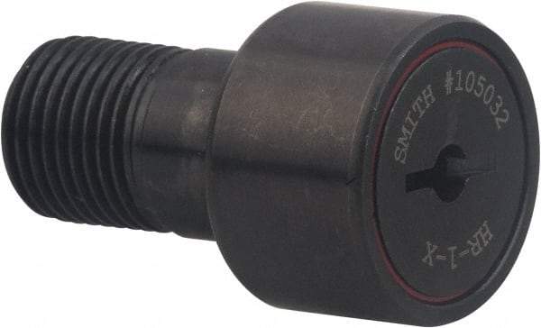 Accurate Bushing - 1" Roller Diam x 5/8" Width, 5/8" Stud Diam x 1" Length, Heavy Stud Cam Follower - Carbon Steel, 1/2" Thread Length, 5/8-18 Thread, 2" OAL, 2,850 Lb Dynamic Cap, 1 N Static Cap - Apex Tool & Supply