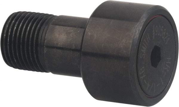 Accurate Bushing - 1" Roller Diam x 5/8" Width, 5/8" Stud Diam x 1" Length, Sealed Heavy Stud Cam Follower with Hex - Carbon Steel, 1/2" Thread Length, 5/8-18 Thread, 1-5/8" OAL, 2,850 Lb Dynamic Cap - Apex Tool & Supply