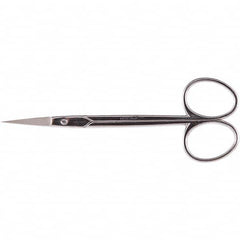 Scissors, Forceps & Tweezers; Type: General Purpose; Product Type: Scissor; Blade Style: Curved; Length (Inch): 4.5 in; 4.5; Material: Carbon Steel; Blade Material: Nickel Plated Carbon Chrome; Handle Material: Metal; Overall Length: 4.5 in