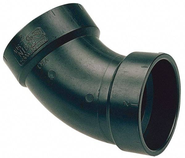NIBCO - 4", ABS Drain, Waste & Vent Pipe 45 Elbow - Hub x Hub - Apex Tool & Supply