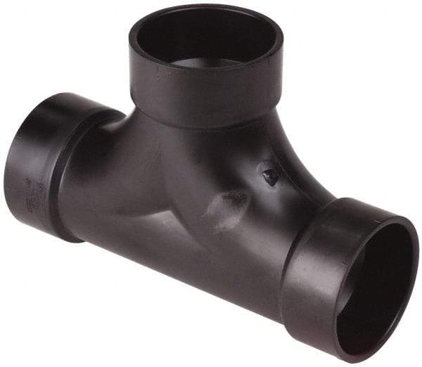 NIBCO - 3", ABS Drain, Waste & Vent Pipe Two Way Cleanout Tee - Hub x Hub x Hub - Apex Tool & Supply